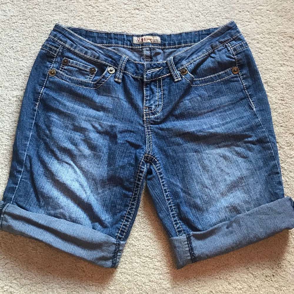 Light blue jean shorts